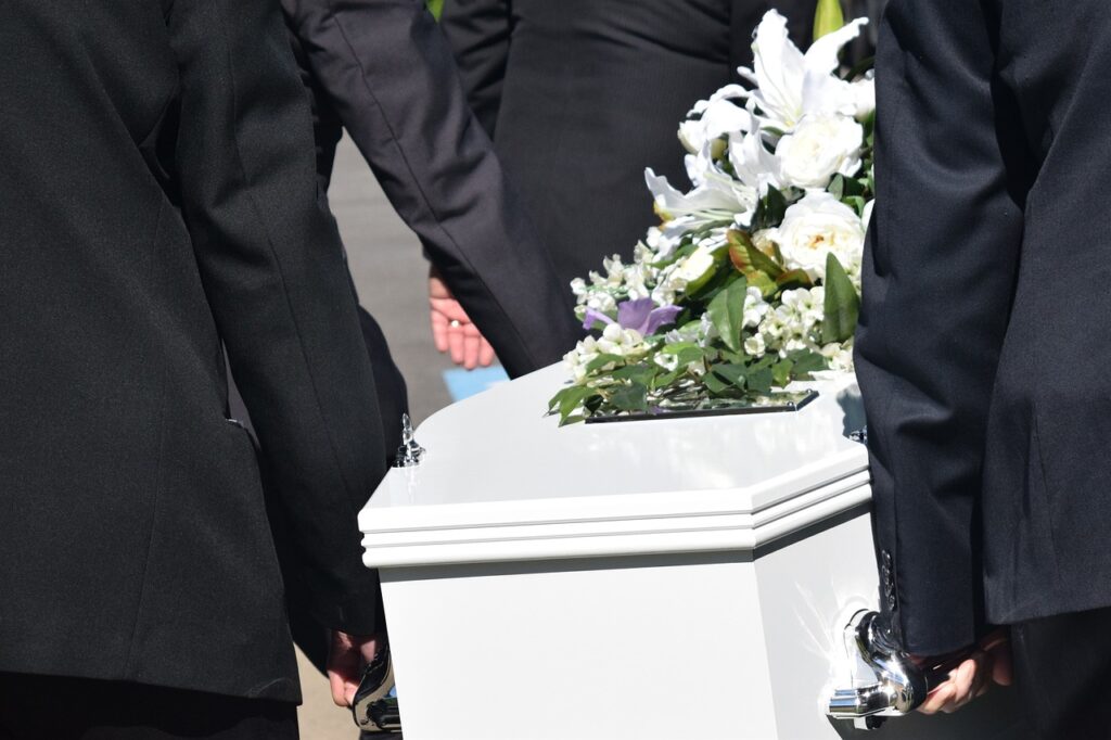 casket carried at a funeral